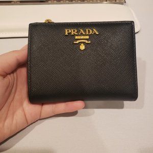 Prada Small Saffiano Wallet Black
